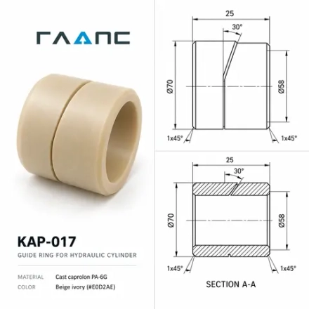 Токарная обработка направляющего кольца гидроцилиндра из капролона ПА-6G